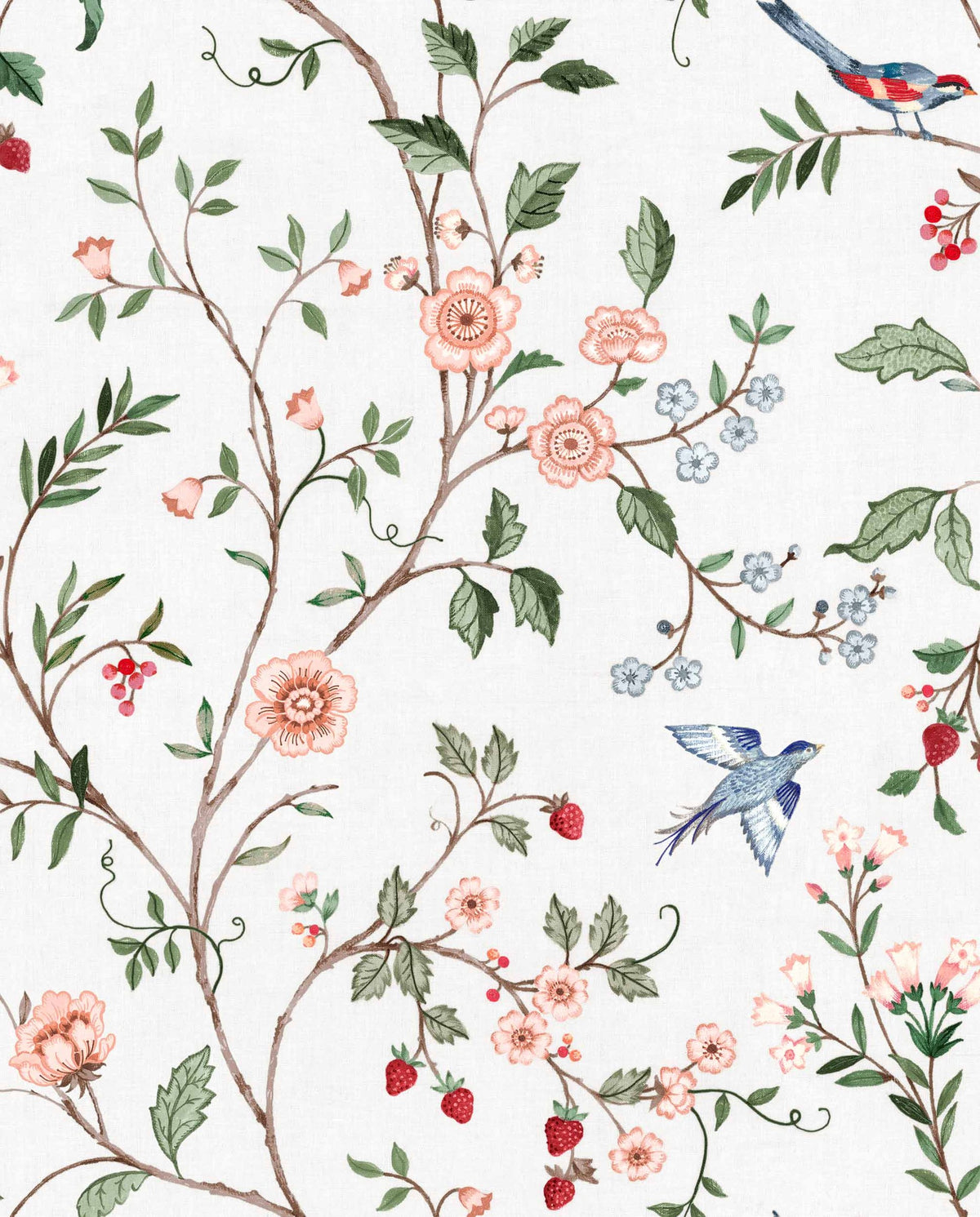 Bucolic wallpaper by Coordonné in White, flat swatch