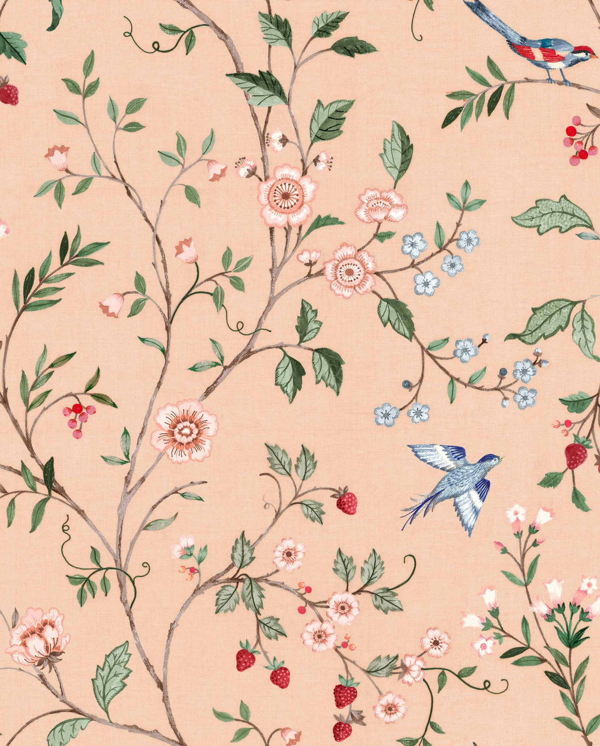 Bucolic wallpaper by Coordonné in Pink, flat swatch