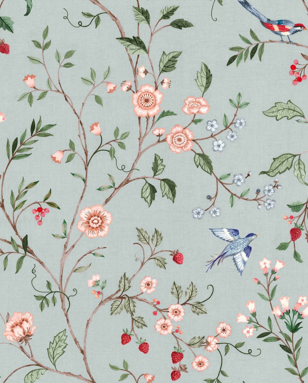 Bucolic wallpaper by Coordonné in Blue, flat swatch
