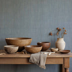 Cáñamo wallpaper by Coordonné in Light Blue, styled room