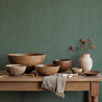 Cáñamo wallpaper by Coordonné in Green, styled room