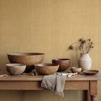 Cáñamo wallpaper by Coordonné in Yellow, styled room