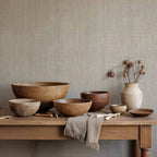Cáñamo wallpaper by Coordonné in Light Grey, styled room