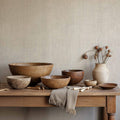 Cáñamo wallpaper by Coordonné in White, styled room