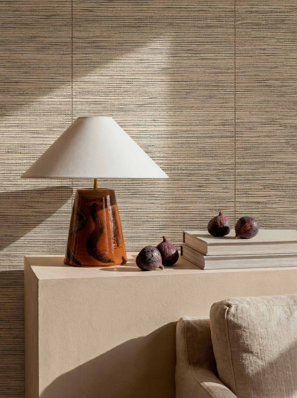 Cañizo wallpaper by Coordonné in White, styled room