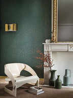 Cascade wallpaper by Casamance in Brown – Jasper, styled room shot