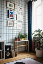 Check 11.5 wallpaper by Coordonné in Green – Vine, styled room