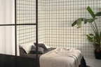 Check 11.5 wallpaper by Coordonné in Green – Matcha, styled room