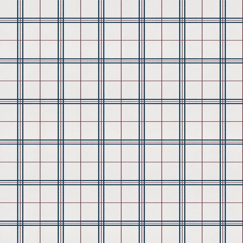 Check 7 wallpaper by Coordonné in Blue – France, flat swatch