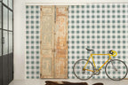 Check 8 wallpaper by Coordonné in Green – Vine, styled room