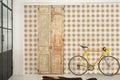 Check 8 wallpaper by Coordonné in Brown, styled room
