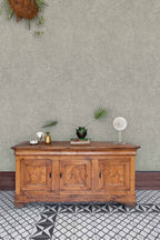 Ciment wallpaper by Coordonné in Beige, styled room