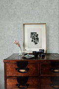 Ciment wallpaper by Coordonné in Grey – Steel, styled room