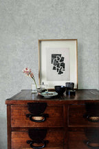 Ciment wallpaper by Coordonné in Grey – Steel, styled room