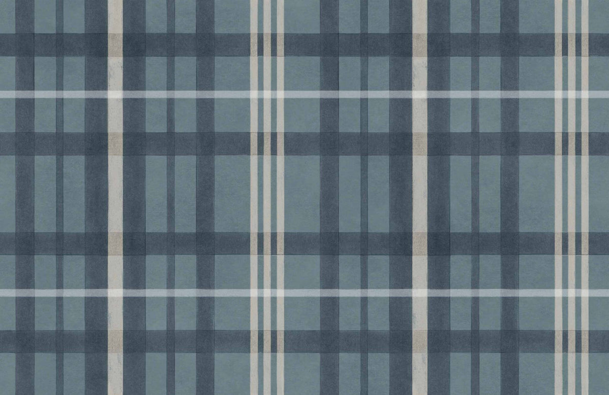Clan's Check wallpaper by Coordonné in Blue, flat swatch
