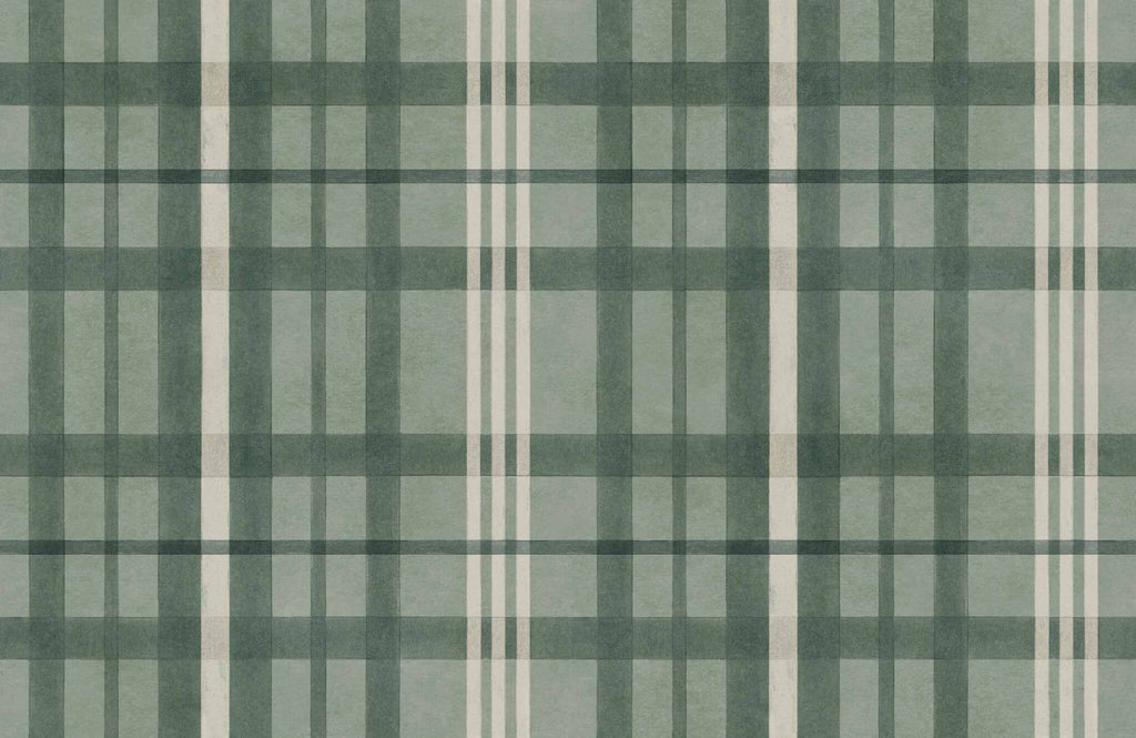 Clan's Check wallpaper by Coordonné in Green, flat swatch