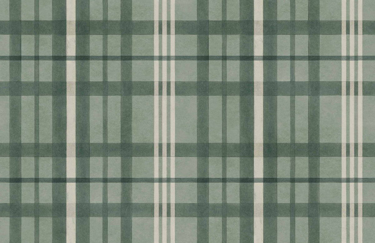 Clan's Check wallpaper by Coordonné in Green, flat swatch