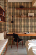 Clan's Check wallpaper by Coordonné in Beige, styled room