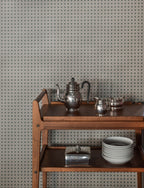 Classic Rattan wallpaper by Långelid/von Brömssen in Green, styled room shot 2