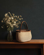 Cuero wallpaper by Coordonné in Blue, styled room