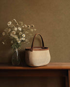 Cuero wallpaper by Coordonné in Light Brown, styled room