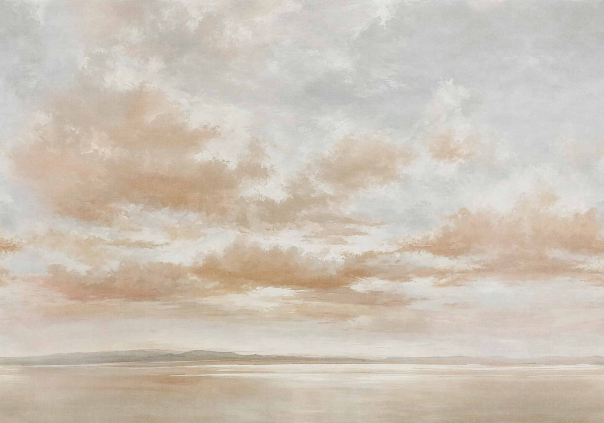 Cumulus Clouds wall mural by Coordonné in Beige, flat swatch