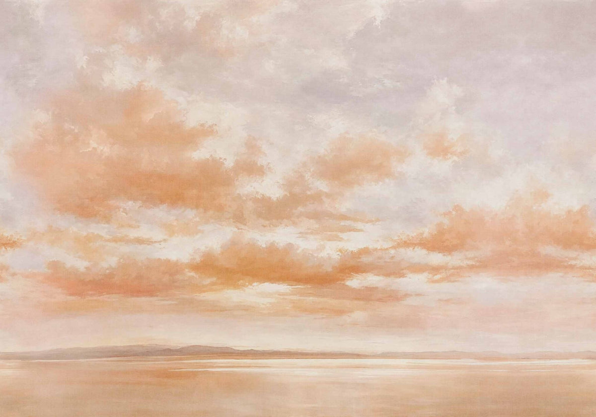 Cumulus Clouds wall mural by Coordonné in Orange, flat swatch