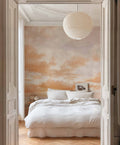 Cumulus Clouds wall mural by Coordonné in Orange, styled room