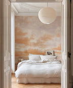 Cumulus Clouds wall mural by Coordonné in Orange, styled room
