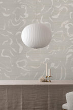 Aqueous wallpaper by Emma Hayes – abstract, metallic design