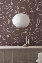 Aqueous wallpaper by Emma Hayes – abstract, metallic design