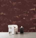Dreamer wallpaper by Emma Hayes in Merlot, deep burgundy layered brushstrokes with a brushed metallic sheen