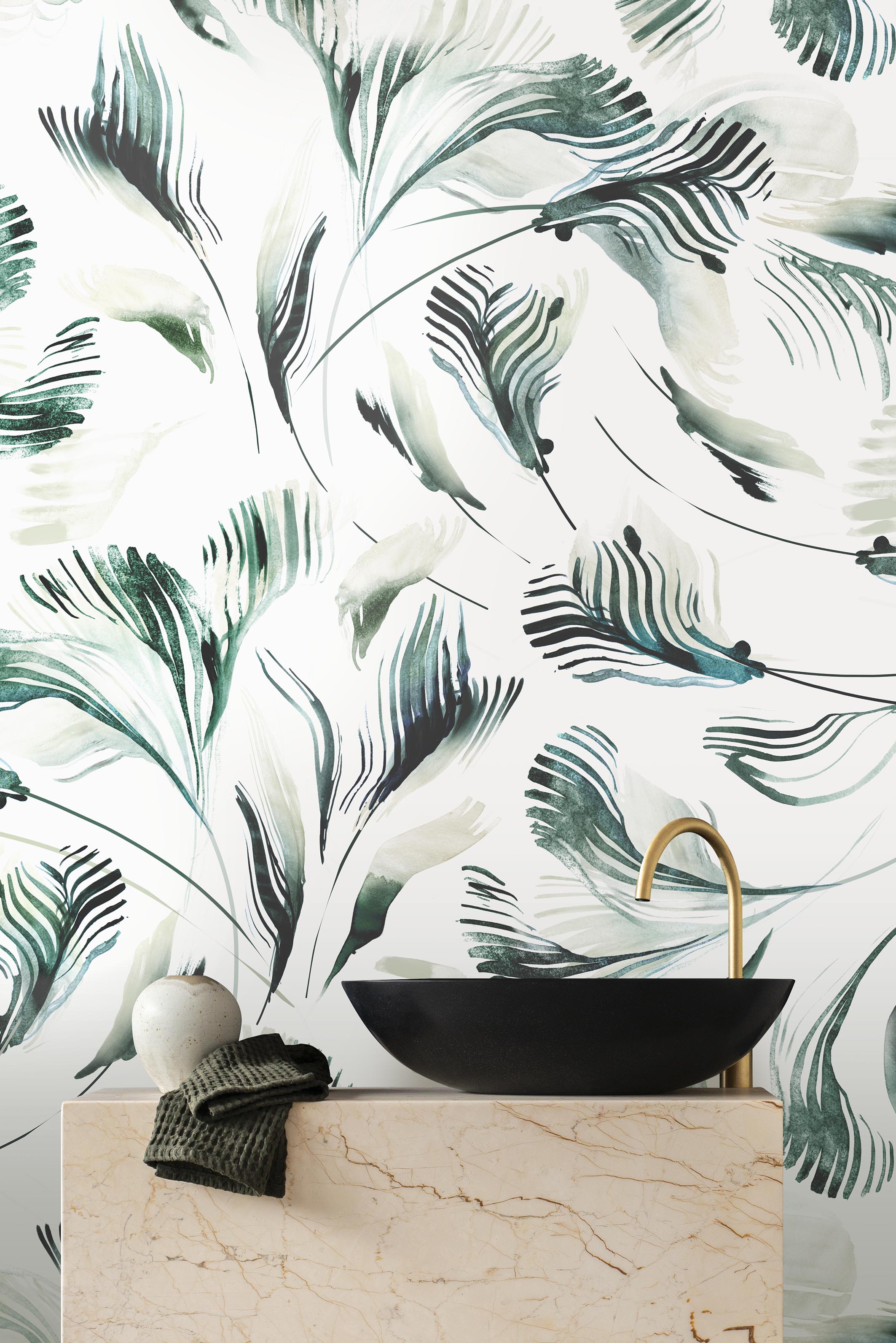 Palm wallpaper by Emma Hayes – botanical, floral design