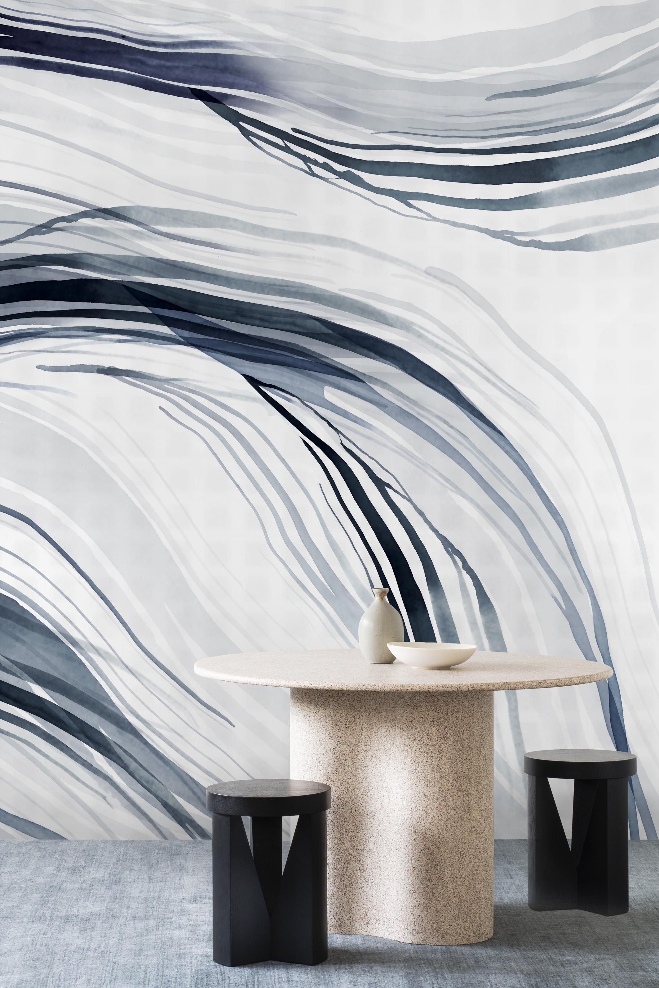 Wave wallpaper by Emma Hayes – coastal, metallic design