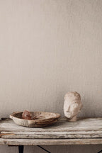 Escher wallpaper by Romo in Beige, styled room shot