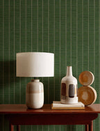 Estera wallpaper by Coordonné in Green, styled room