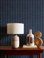 Estera wallpaper by Coordonné in Blue, styled room