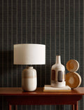 Estera wallpaper by Coordonné in Black, styled room