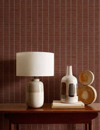 Estera wallpaper by Coordonné in Red, styled room