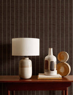 Estera wallpaper by Coordonné in Brown, styled room