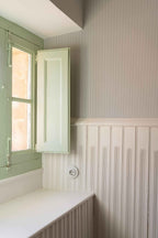 Fermín wallpaper by Coordonné in Grey, styled room