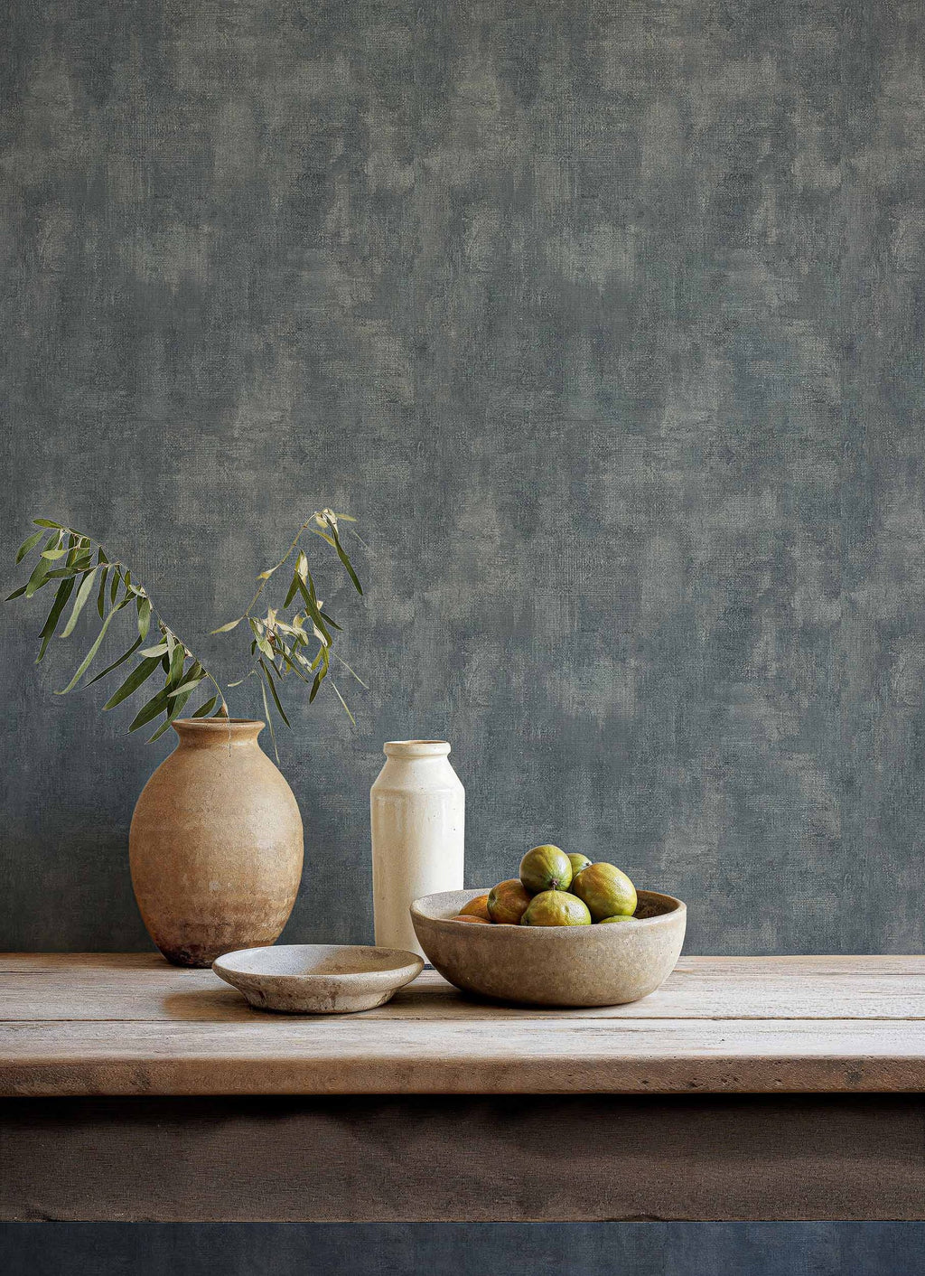 Fibras wallpaper by Coordonné in Blue, styled room