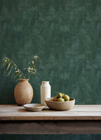 Fibras wallpaper by Coordonné in Green, styled room