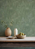 Fibras wallpaper by Coordonné in Sage Green, styled room