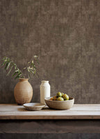 Fibras wallpaper by Coordonné in Brown, styled room