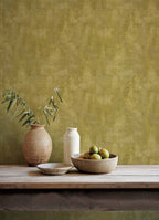 Fibras wallpaper by Coordonné in Yellow, styled room