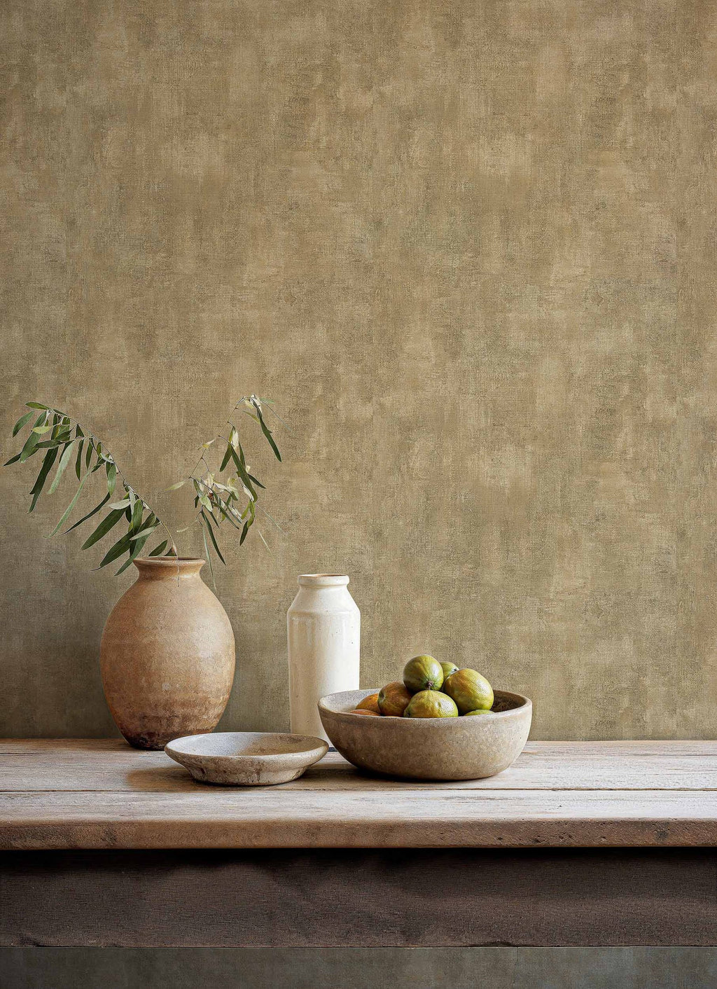 Fibras wallpaper by Coordonné in Beige, styled room