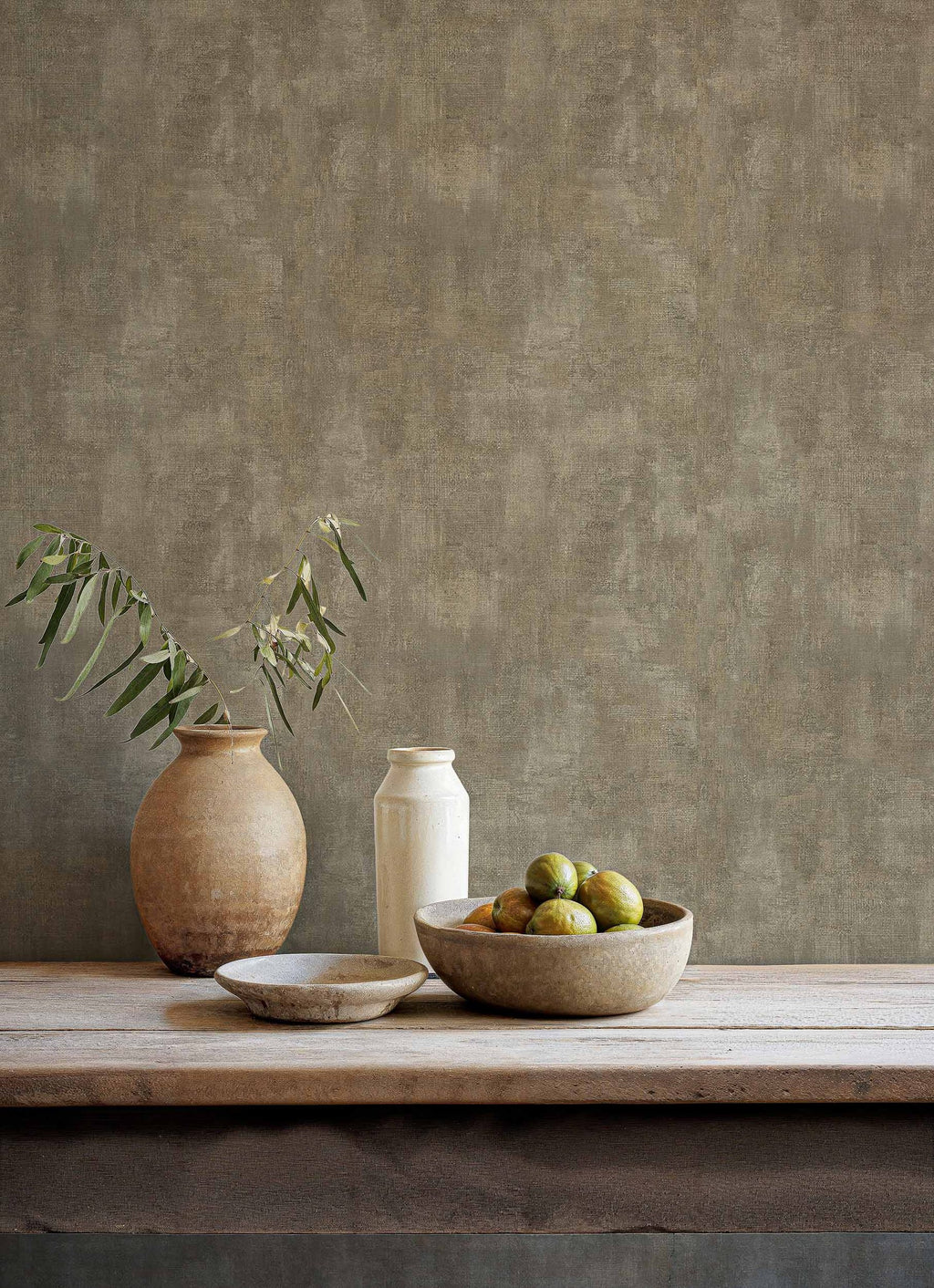 Fibras wallpaper by Coordonné in Grey, styled room