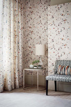 Floris wallpaper by Romo in Pink, styled room shot