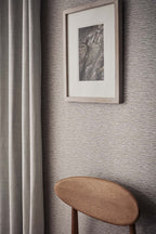 Kauri wallpaper by Romo in Grey – Carob, styled room shot